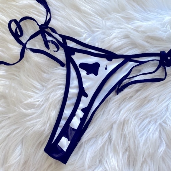 Cow print tie sides thong - Picture 2 of 5